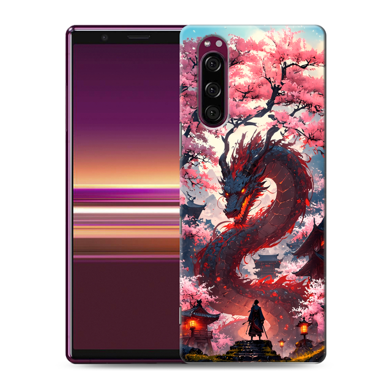 Пластиковый чехол на Sony Xperia 5 с принтом Дракон Японский Пластиковый чехол на Sony Xperia 5 с принтом Дракон Японский