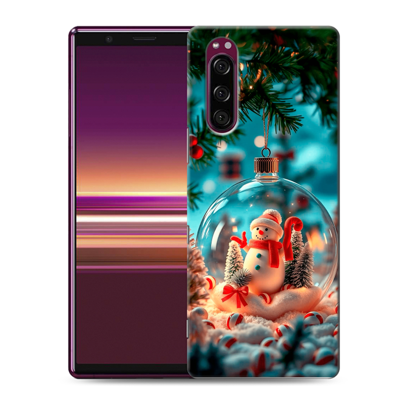 Силиконовый чехол на Sony Xperia 5 с принтом Новый год Силиконовый чехол на Sony Xperia 5 с принтом Новый год