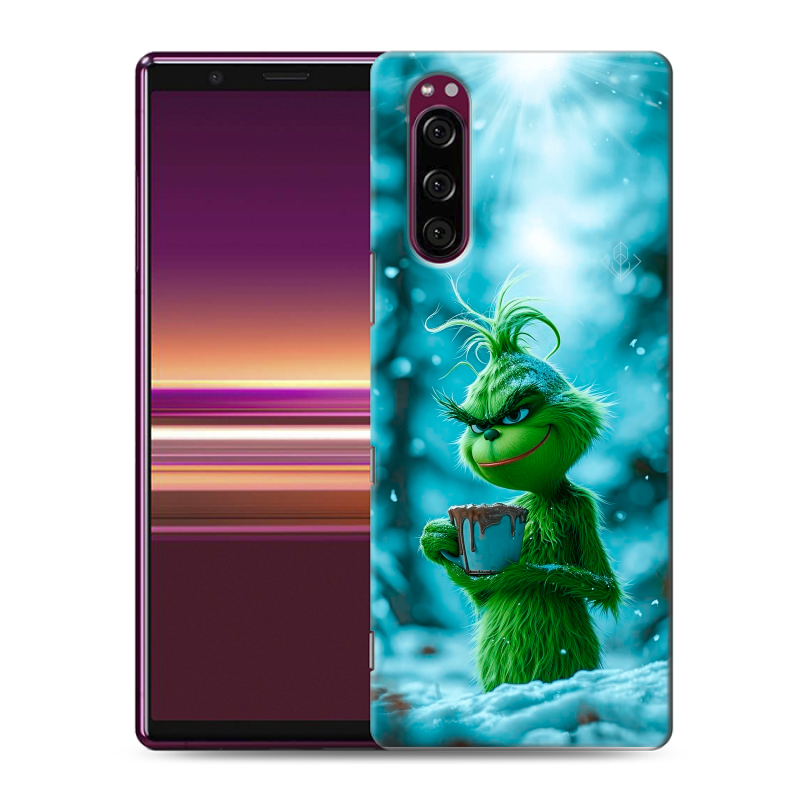Силиконовый чехол на Sony Xperia 5 с принтом Новый год гринч Силиконовый чехол на Sony Xperia 5 с принтом Новый год гринч