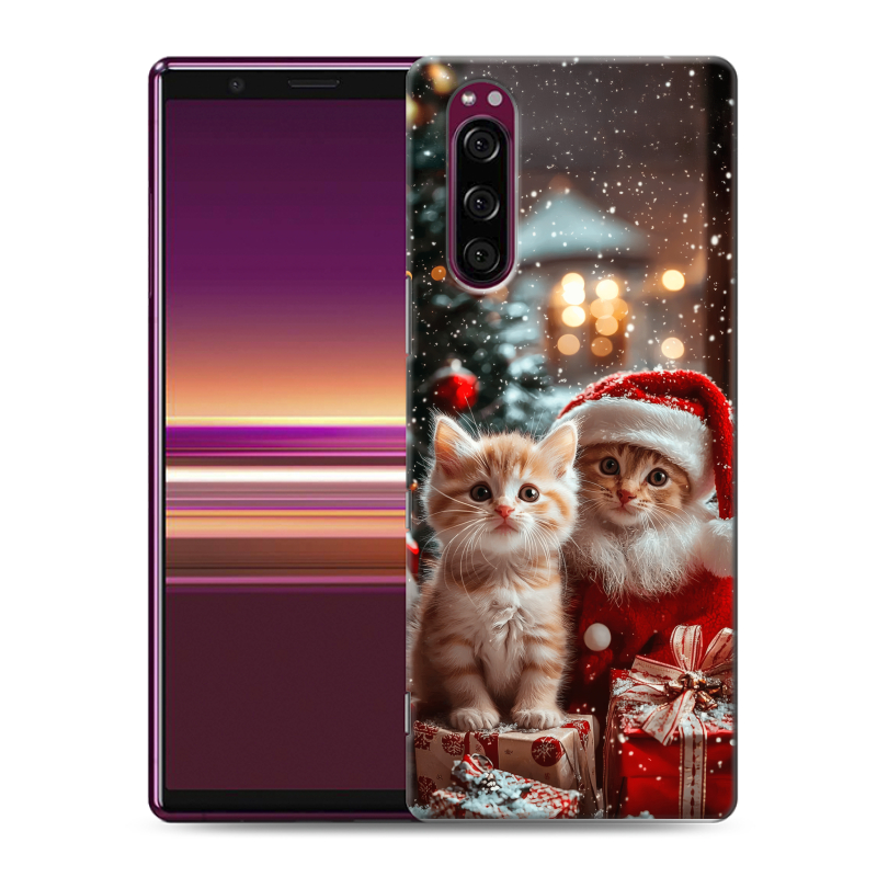 Силиконовый чехол на Sony Xperia 5 с принтом Новый год Силиконовый чехол на Sony Xperia 5 с принтом Новый год
