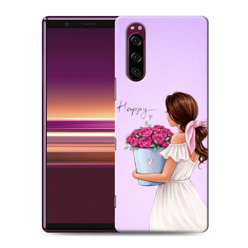 Силиконовый чехол на Sony Xperia 5 с принтом женский Силиконовый чехол на Sony Xperia 5 с принтом женский