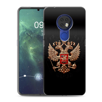 Силиконовый чехол на Nokia 6.2 с принтом Герб России Силиконовый чехол на Nokia 6.2 с принтом Герб России