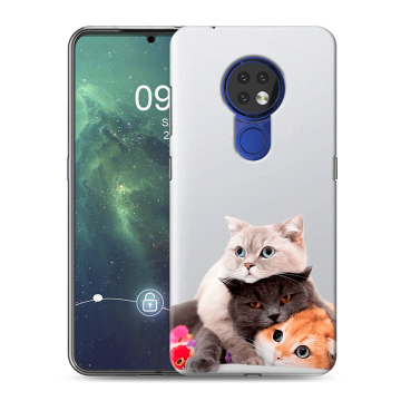 Силиконовый чехол на Nokia 6.2 с принтом Кошки
