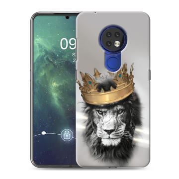 Силиконовый чехол на Nokia 6.2 с принтом Лев с короной Силиконовый чехол на Nokia 6.2 с принтом Лев с короной