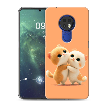 Силиконовый чехол на Nokia 6.2 с принтом Милые котики Силиконовый чехол на Nokia 6.2 с принтом Милые котики