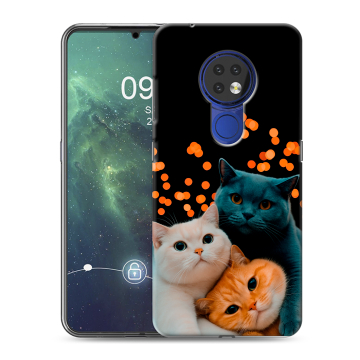 Силиконовый чехол на Nokia 6.2 с принтом Кошки Силиконовый чехол на Nokia 6.2 с принтом Кошки