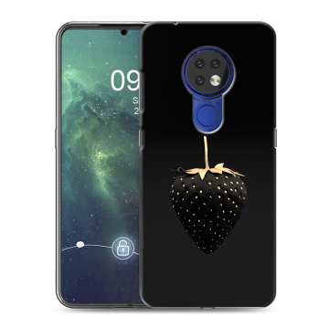 Силиконовый чехол на Nokia 6.2 с принтом Черная клубника Силиконовый чехол на Nokia 6.2 с принтом Черная клубника