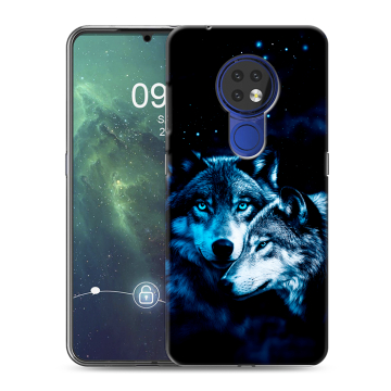 Силиконовый чехол на Nokia 6.2 с принтом Волки Силиконовый чехол на Nokia 6.2 с принтом Волки
