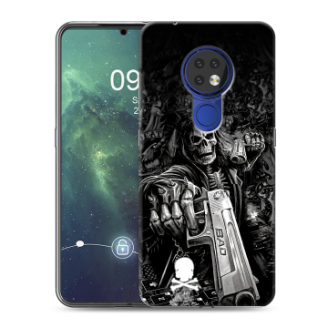 Силиконовый чехол на Nokia 6.2 с принтом Скелет Силиконовый чехол на Nokia 6.2 с принтом Скелет