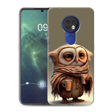 Силиконовый чехол на Nokia 6.2 с принтом Сова Силиконовый чехол на Nokia 6.2 с принтом Сова