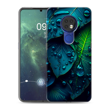 Силиконовый чехол на Nokia 6.2 с принтом Листья Силиконовый чехол на Nokia 6.2 с принтом Листья