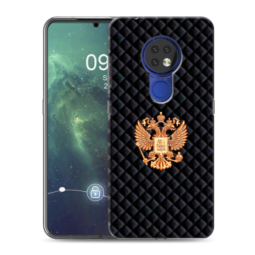 Силиконовый чехол на Nokia 6.2 с принтом Герб России принт Силиконовый чехол на Nokia 6.2 с принтом Герб России принт