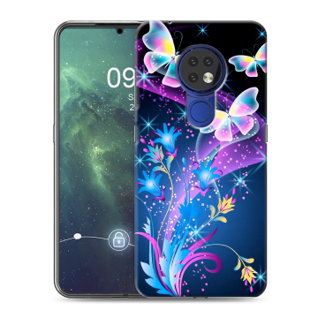 Силиконовый чехол на Nokia 6.2 с принтом Бабочки Силиконовый чехол на Nokia 6.2 с принтом Бабочки