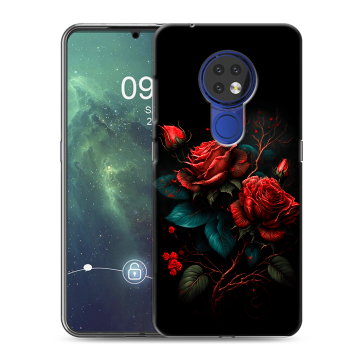Силиконовый чехол на Nokia 6.2 с принтом Розы красные Силиконовый чехол на Nokia 6.2 с принтом Розы красные
