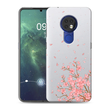 Силиконовый чехол на Nokia 6.2 с принтом Ветка сакуры Силиконовый чехол на Nokia 6.2 с принтом Ветка сакуры
