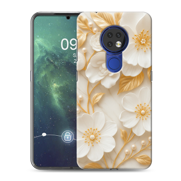 Силиконовый чехол на Nokia 6.2 с принтом Цветы Силиконовый чехол на Nokia 6.2 с принтом Цветы