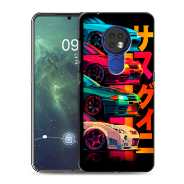 Силиконовый чехол на Nokia 6.2 с принтом Гоночные машины Силиконовый чехол на Nokia 6.2 с принтом Гоночные машины