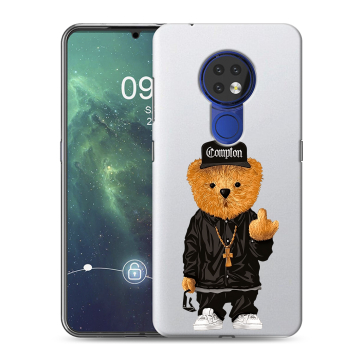 Силиконовый чехол на Nokia 6.2 с принтом Мишка Силиконовый чехол на Nokia 6.2 с принтом Мишка