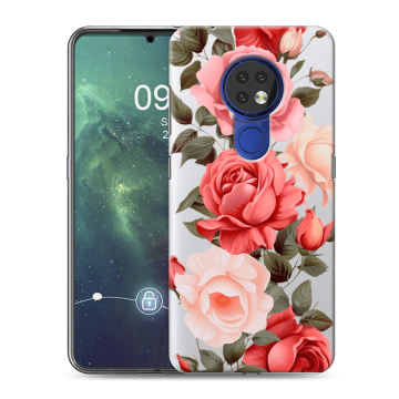 Силиконовый чехол на Nokia 6.2 с принтом Розы Силиконовый чехол на Nokia 6.2 с принтом Розы