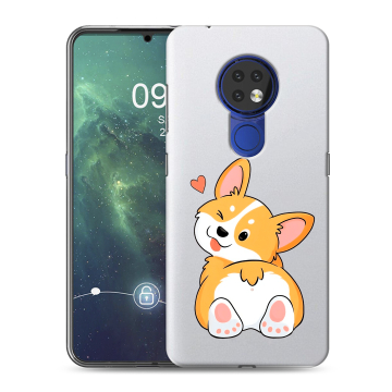 Силиконовый чехол на Nokia 6.2 с принтом Корги Силиконовый чехол на Nokia 6.2 с принтом Корги