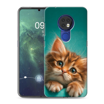 Силиконовый чехол на Nokia 6.2 с принтом котенок Силиконовый чехол на Nokia 6.2 с принтом котенок