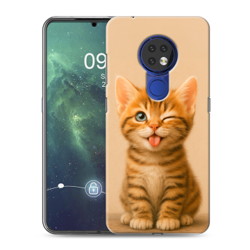 Силиконовый чехол на Nokia 6.2 с принтом котенок Силиконовый чехол на Nokia 6.2 с принтом котенок