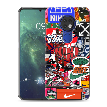 Силиконовый чехол на Nokia 6.2 с принтом Найк Nike яркий Силиконовый чехол на Nokia 6.2 с принтом Найк Nike яркий