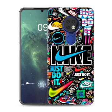 Силиконовый чехол на Nokia 6.2 с принтом найк nike черный
