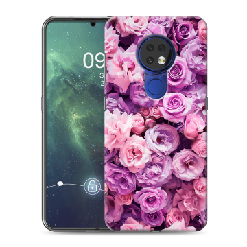 Силиконовый чехол на Nokia 6.2 с принтом лавандовые розы
