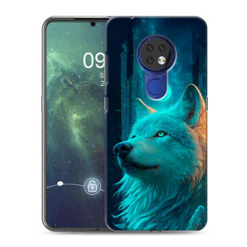 Силиконовый чехол на Nokia 6.2 с принтом бабочки саккура Силиконовый чехол на Nokia 6.2 с принтом бабочки саккура