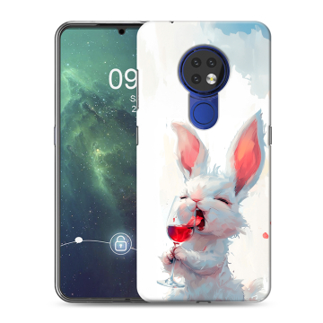 Силиконовый чехол на Nokia 6.2 с принтом кролик зайчик Силиконовый чехол на Nokia 6.2 с принтом кролик зайчик