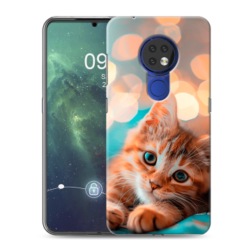 Силиконовый чехол на Nokia 6.2 с принтом котик Силиконовый чехол на Nokia 6.2 с принтом котик