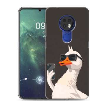 Силиконовый чехол на Nokia 6.2 с принтом утка в очках Силиконовый чехол на Nokia 6.2 с принтом утка в очках