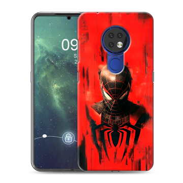 Силиконовый чехол на Nokia 6.2 с принтом человек паук spiderman Силиконовый чехол на Nokia 6.2 с принтом человек паук spiderman