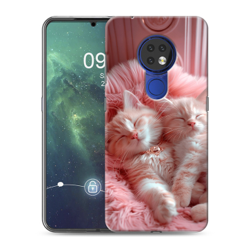 Силиконовый чехол на Nokia 6.2 с принтом котята котики