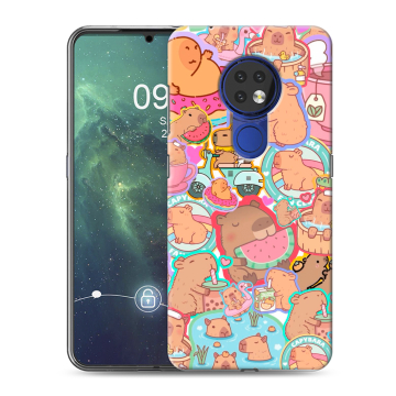 Силиконовый чехол на Nokia 6.2 с принтом капибары Силиконовый чехол на Nokia 6.2 с принтом капибары