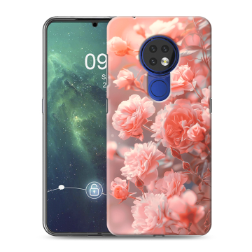Силиконовый чехол на Nokia 6.2 с принтом Розы цветы Силиконовый чехол на Nokia 6.2 с принтом Розы цветы