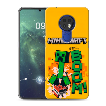 Силиконовый чехол на Nokia 6.2 с принтом Майнкрафт Minecraft Силиконовый чехол на Nokia 6.2 с принтом Майнкрафт Minecraft