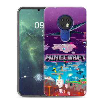Силиконовый чехол на Nokia 6.2 с принтом Майнкрафт Minecraft Силиконовый чехол на Nokia 6.2 с принтом Майнкрафт Minecraft