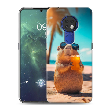 Силиконовый чехол на Nokia 6.2 с принтом Капибара Силиконовый чехол на Nokia 6.2 с принтом Капибара
