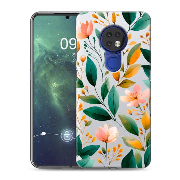 Силиконовый чехол на Nokia 6.2 с принтом Цветы паттерн