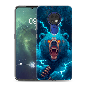 Силиконовый чехол на Nokia 6.2 с принтом Медведь