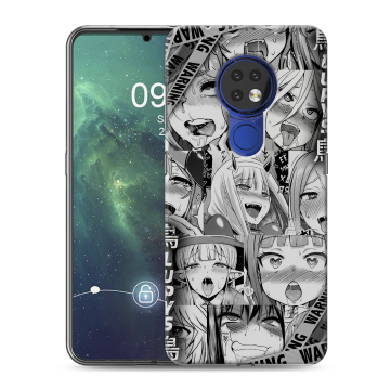 Силиконовый чехол на Nokia 6.2 с принтом Ahegao Ахегао Аниме