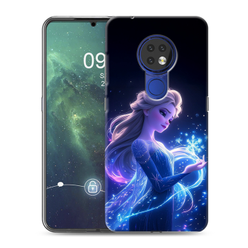 Силиконовый чехол на Nokia 6.2 с принтом Холодное сердце Frozen Силиконовый чехол на Nokia 6.2 с принтом Холодное сердце Frozen