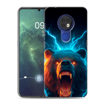 Силиконовый чехол на Nokia 6.2 с принтом Медведь