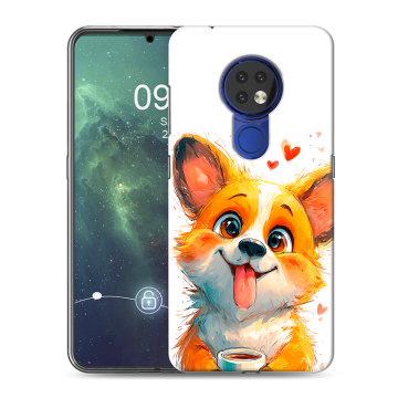 Силиконовый чехол на Nokia 6.2 с принтом корги Силиконовый чехол на Nokia 6.2 с принтом корги