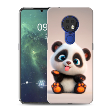 Силиконовый чехол на Nokia 6.2 с принтом милая панда Силиконовый чехол на Nokia 6.2 с принтом милая панда