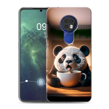 Силиконовый чехол на Nokia 6.2 с принтом смешная панда Силиконовый чехол на Nokia 6.2 с принтом смешная панда