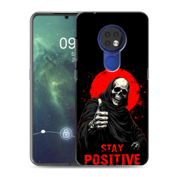 Силиконовый чехол на Nokia 6.2 с принтом смешной скелет