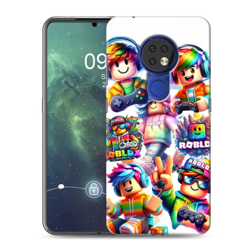 Силиконовый чехол на Nokia 6.2 с принтом Roblox Роблокс Силиконовый чехол на Nokia 6.2 с принтом Roblox Роблокс
